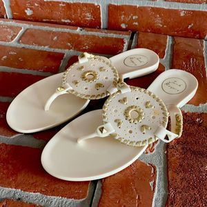 Jack Rogers Cream and Gold Sandals